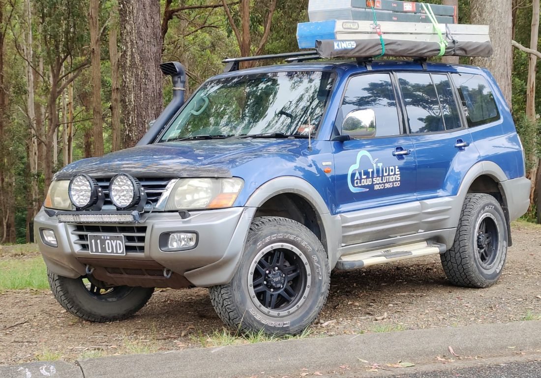 ACS four wheel drive in the bush, ready for a rural Starlink install