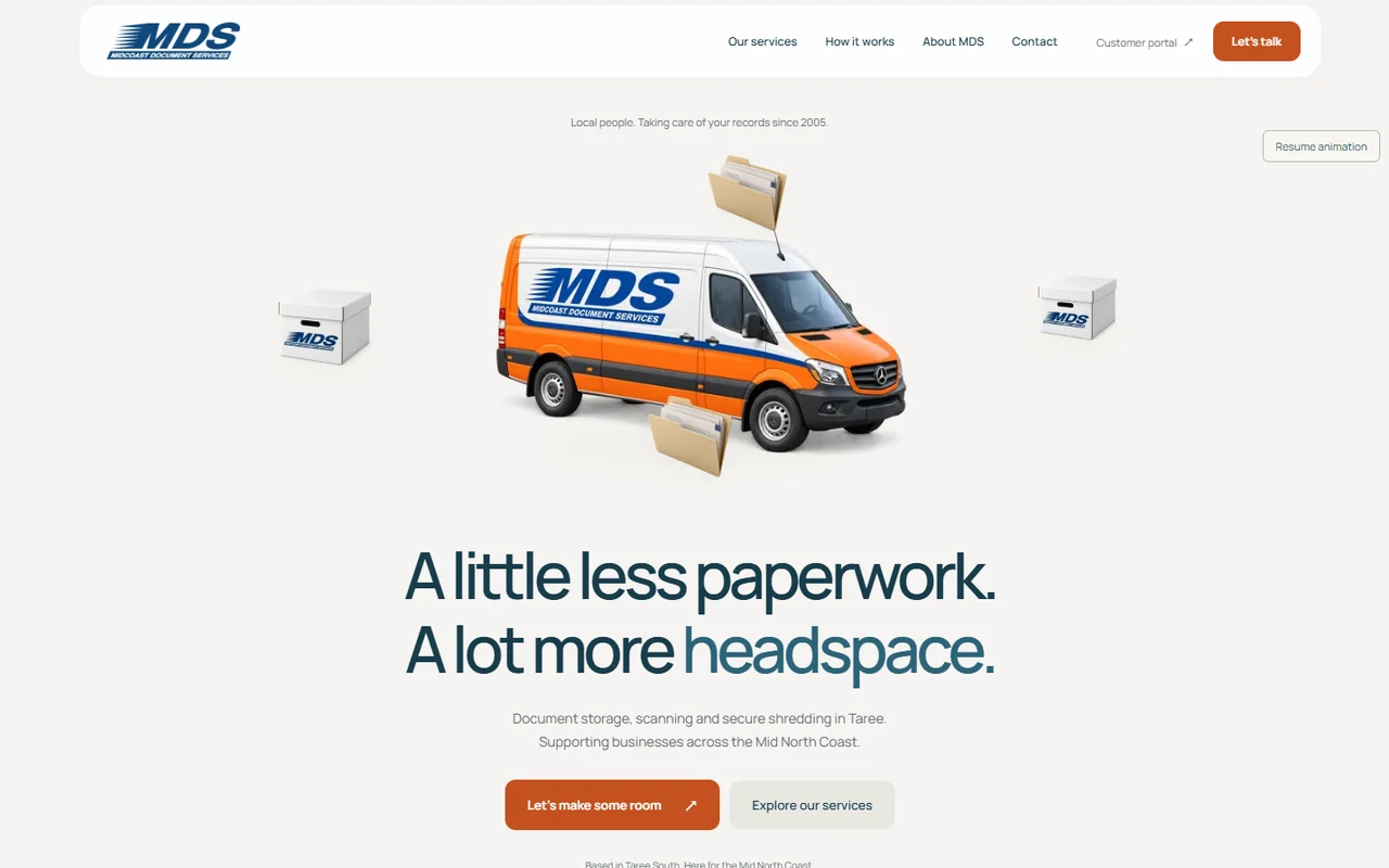 A website built by ACS for a Taree business